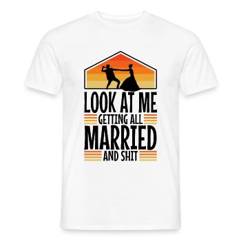 Regardez-moi me marier et merde - T-shirt homme - blanc - Devant - AI Model Male 178 dark (178cm)