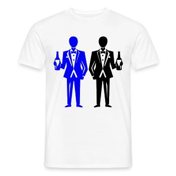 Marié Fête Mariage Célibataire - T-shirt homme - blanc - Devant - AI Model Male 178 dark (178cm)