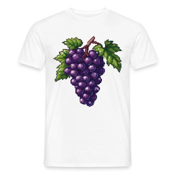 Grapes Pixel Icon - Men's T-Shirt - white - Front - AI Model Male 178 dark (178cm)