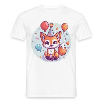 Fuchs Geburtstag Baby - Männer T-Shirt - Weiß - Vorne - AI Model Male 178 dark (178cm)