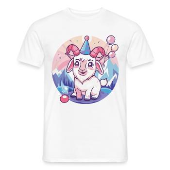 Chèvre de montagne anniversaire bébé - T-shirt homme - blanc - Devant - AI Model Male 178 dark (178cm)