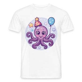 Octopus Birthday Baby - Men's T-Shirt - white - Front - AI Model Male 178 dark (178cm)