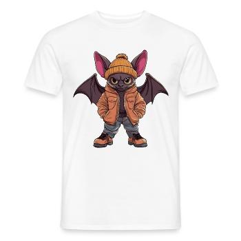 Bat Mode Hiver - T-shirt homme - blanc - Devant - AI Model Male 178 dark (178cm)