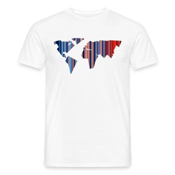 Carte du monde - Changement climatique - Rayons qui se réchauffent - Terre - T-shirt homme - blanc - Devant - AI Model Male 178 dark (178cm)
