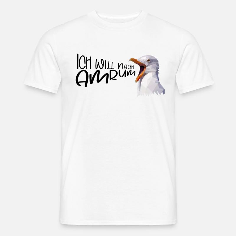 Amrum Urlaub Möwe Nordsee Insel Küste Geschenk - Männer T-Shirt - Weiß