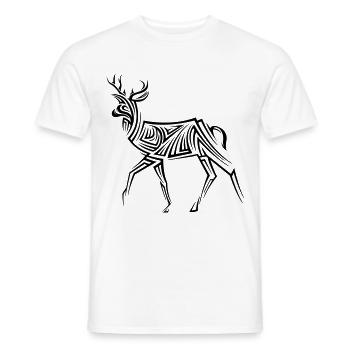 Hirsch Tribal Tattoo - Männer T-Shirt - Weiß - Vorne - AI Model Male 178 dark (178cm)