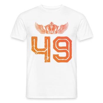 49 Zahl Krone - Männer T-Shirt - Weiß - Vorne - AI Model Male 178 dark (178cm)