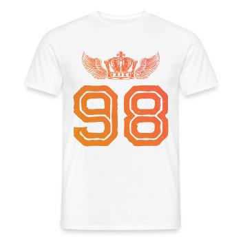 98 Number crown - Men's T-Shirt - white - Front - AI Model Male 178 dark (178cm)