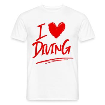 I love diving - Men's T-Shirt - white - Front - AI Model Male 178 dark (178cm)