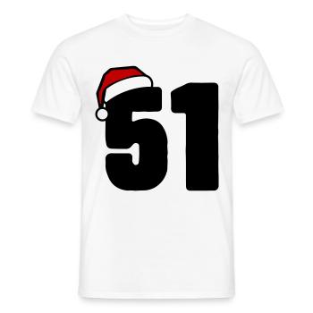 51 Zahl Weihnachten - Männer T-Shirt - Weiß - Vorne - AI Model Male 178 dark (178cm)