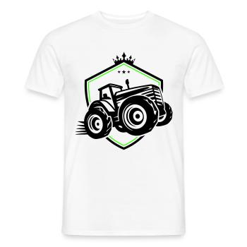 Tracteur Silhouette Agriculture - T-shirt homme - blanc - Devant - AI Model Male 178 dark (178cm)