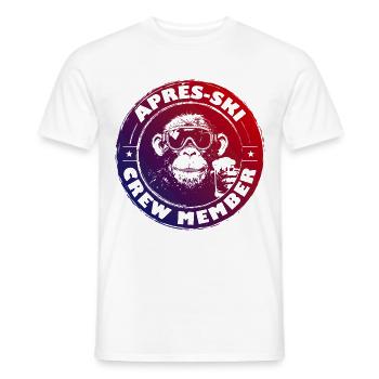Affe Apres Ski Team Spruch Bunt - Männer T-Shirt - Weiß - Vorne - AI Model Male 178 dark (178cm)