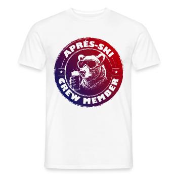 Équipe d’après-ski Bear disant coloré - T-shirt homme - blanc - Devant - AI Model Male 178 dark (178cm)