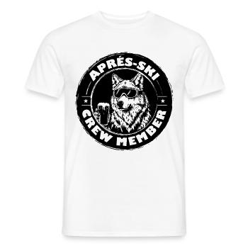Wolf Après Ski Team Saying - Men's T-Shirt - white - Front - AI Model Male 178 dark (178cm)