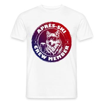 Wolf Apres Ski Team Spruch Bunt - Männer T-Shirt - Weiß - Vorne - AI Model Male 178 dark (178cm)