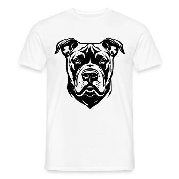 Staffordshire Bull Terrier Dog Head - Men's T-Shirt - white - Front - AI Model Male 178 dark (178cm)