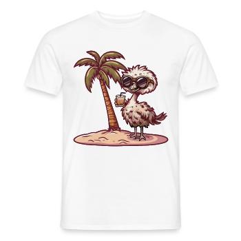 Ostrich Summer Beach Vacation - Men's T-Shirt - white - Front - AI Model Male 178 dark (178cm)