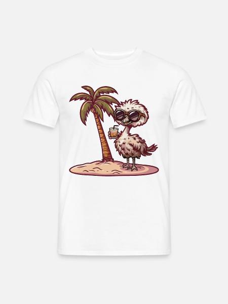 Ostrich Summer Beach Vacation - Men's T-Shirt - white