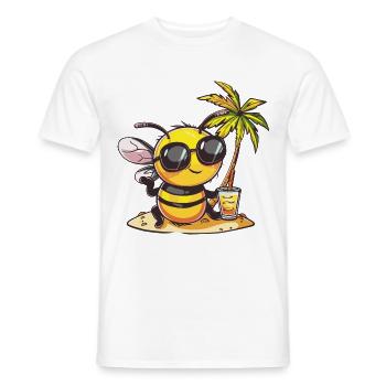 Bee Summer Beach Vacation - Men's T-Shirt - white - Front - AI Model Male 178 dark (178cm)