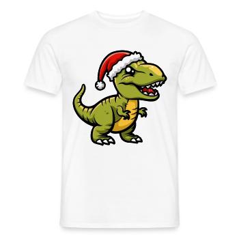 Dinosaur T-Rex Christmas - Men's T-Shirt - white - Front - AI Model Male 178 dark (178cm)