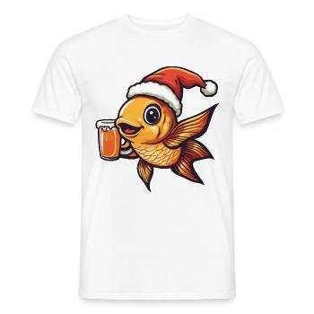 Bière Goldfish Noël Noël - T-shirt homme - blanc - Devant - AI Model Male 178 dark (178cm)