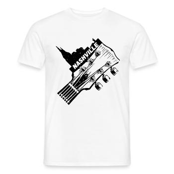 Nashville Tennessee USA Gitarre Skyline Musik - Männer T-Shirt - Weiß - Vorne - AI Model Male 178 dark (178cm)