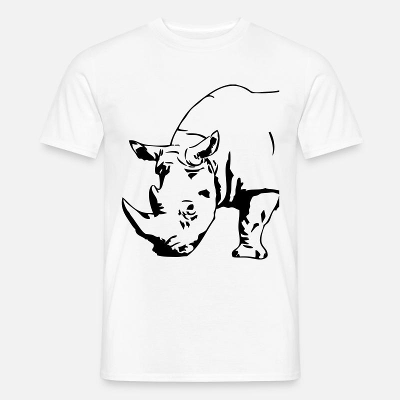 Black Rhino - Männer T-Shirt - Weiß