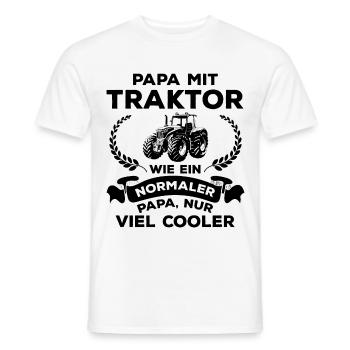Papa Traktor Wie normaler Nur Cooler Landwirtschaf - Männer T-Shirt - Weiß - Vorne - AI Model Male 178 dark (178cm)