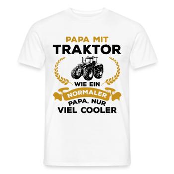 Papa Traktor Wie normaler Nur Cooler Landwirtschaf - Männer T-Shirt - Weiß - Vorne - AI Model Male 178 dark (178cm)