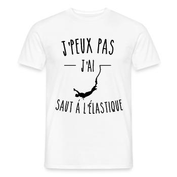 je peux pas j'ai saut à l'élastique - T-shirt homme - blanc - Devant - AI Model Male 178 dark (178cm)