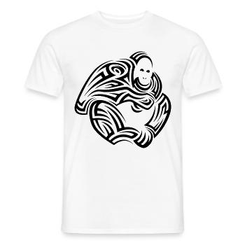 Orangutan Tribal Tattoo - Männer T-Shirt - Weiß - Vorne - AI Model Male 178 dark (178cm)