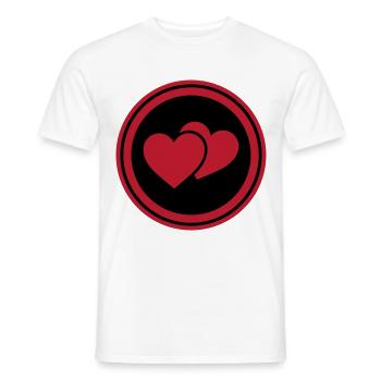 Symbole du cœur Amour Cœur - T-shirt homme - blanc - Devant - AI Model Male 178 dark (178cm)
