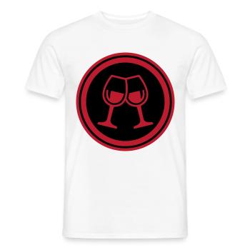Wine glasses - Men's T-Shirt - white - Front - AI Model Male 178 dark (178cm)