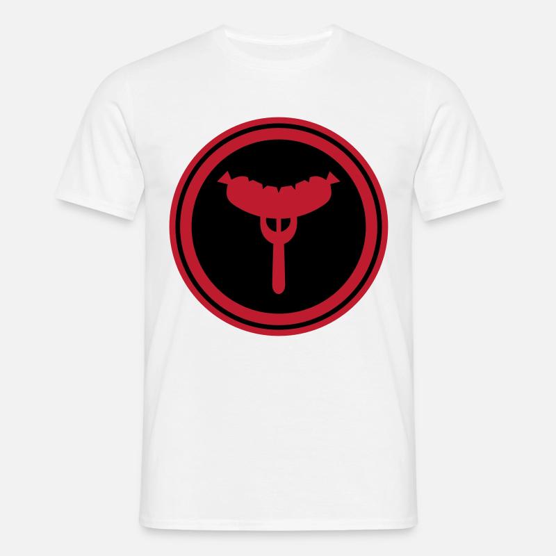 Wurst Gabel - Männer T-Shirt - Weiß