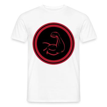 Muscles du bras biceps - T-shirt homme - blanc - Devant - AI Model Male 178 dark (178cm)