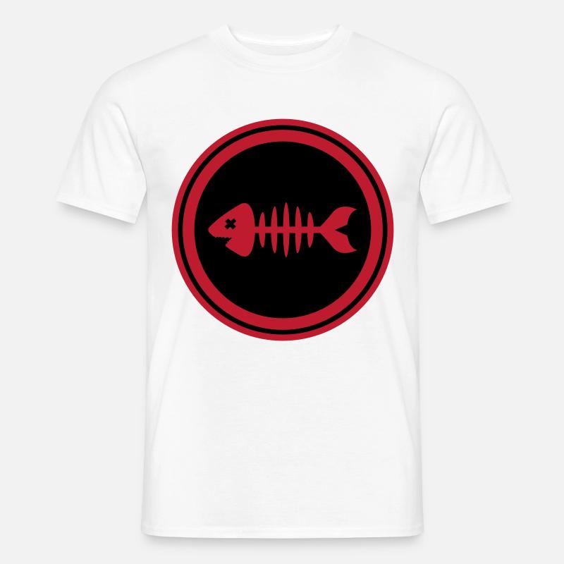 Fisch Symbol Knochen Gräte - Männer T-Shirt - Weiß