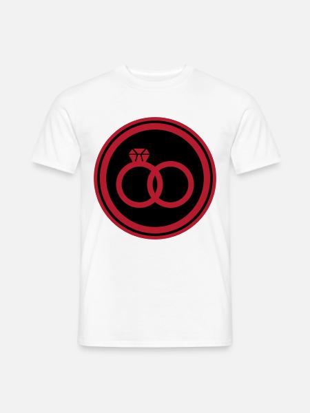 Eheringe Ring Hochzeit - Männer T-Shirt - Weiß