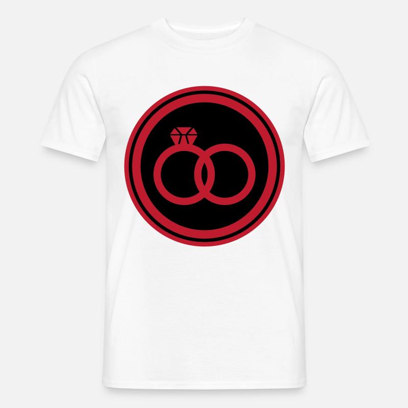 Eheringe Ring Hochzeit - Männer T-Shirt - Weiß