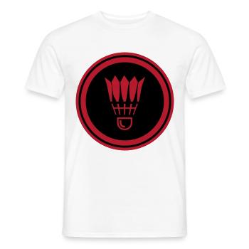 Symbole de badminton - T-shirt homme - blanc - Devant - AI Model Male 178 dark (178cm)