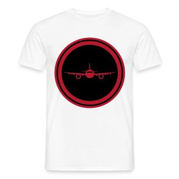 Airplane Symbol - Men's T-Shirt - white - Front - AI Model Male 178 dark (178cm)