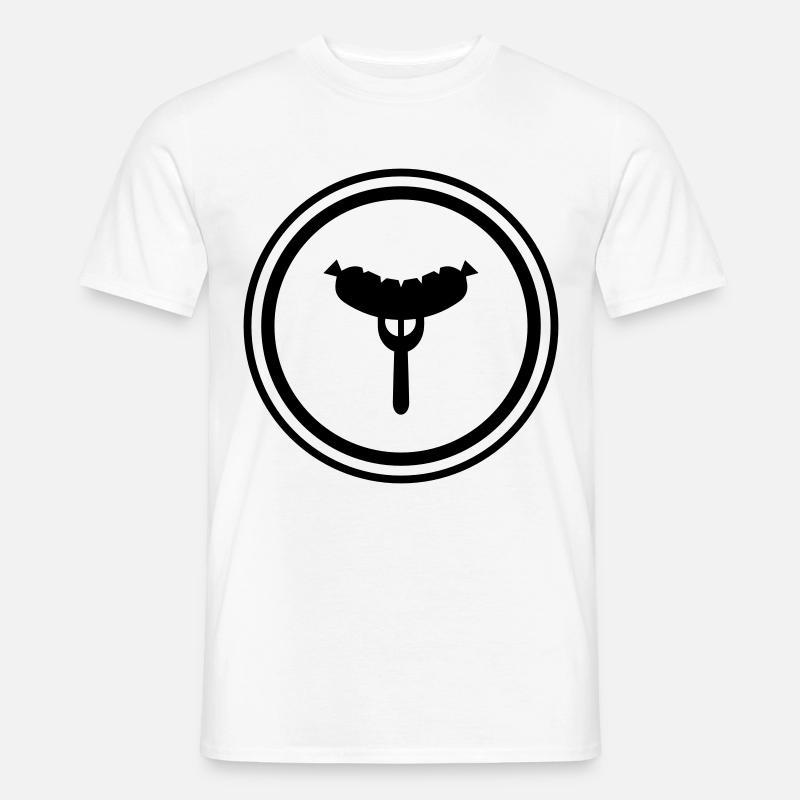Wurst Gabel - Männer T-Shirt - Weiß