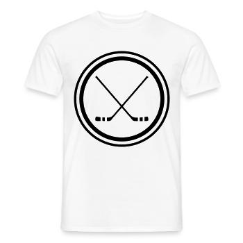 Bâtons de hockey sur glace - T-shirt homme - blanc - Devant - AI Model Male 178 dark (178cm)