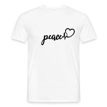 peace heartbeat peace love peace - Men's T-Shirt - white - Front - AI Model Male 178 dark (178cm)