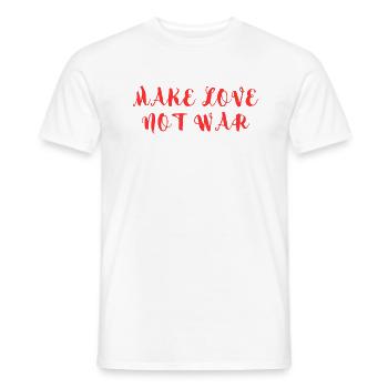 MAKE LOVE NOT WAR - Men's T-Shirt - white - Front - AI Model Male 178 dark (178cm)