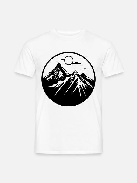 Mountains Nature Mountains Silhouette - Men's T-Shirt - white