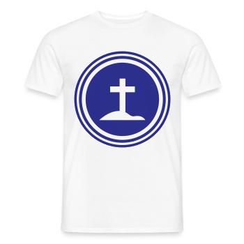 Symbole de la croix - T-shirt homme - blanc - Devant - AI Model Male 178 dark (178cm)
