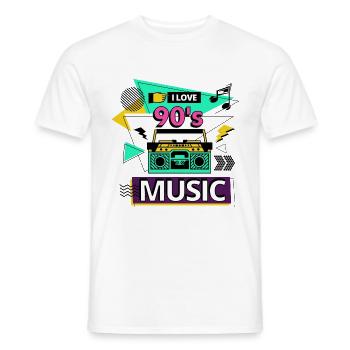 I Love 90s 90s Music Ghetto Blaster Party - Men's T-Shirt - white - Front - AI Model Male 178 dark (178cm)