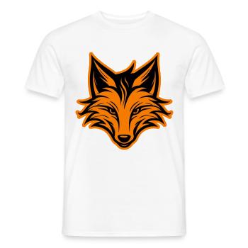 Silhouette de tête de renard - T-shirt homme - blanc - Devant - AI Model Male 178 dark (178cm)
