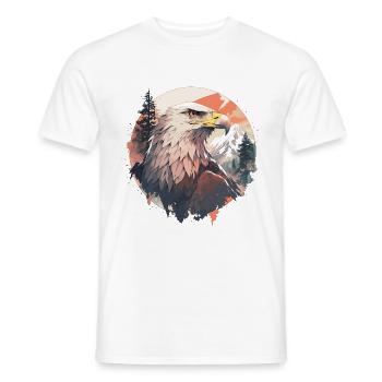 Eagle Head Nature Nature Forêt Arbres Montagnes - T-shirt homme - blanc - Devant - AI Model Male 178 dark (178cm)