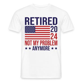 Retraité 2024 plus mon problème drapeau américain - T-shirt homme - blanc - Devant - AI Model Male 178 dark (178cm)
